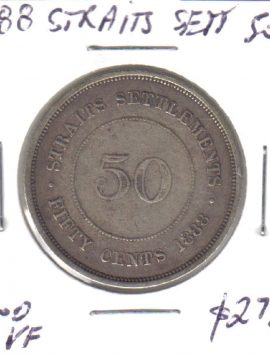 1888 Straits Settlements 50 cents