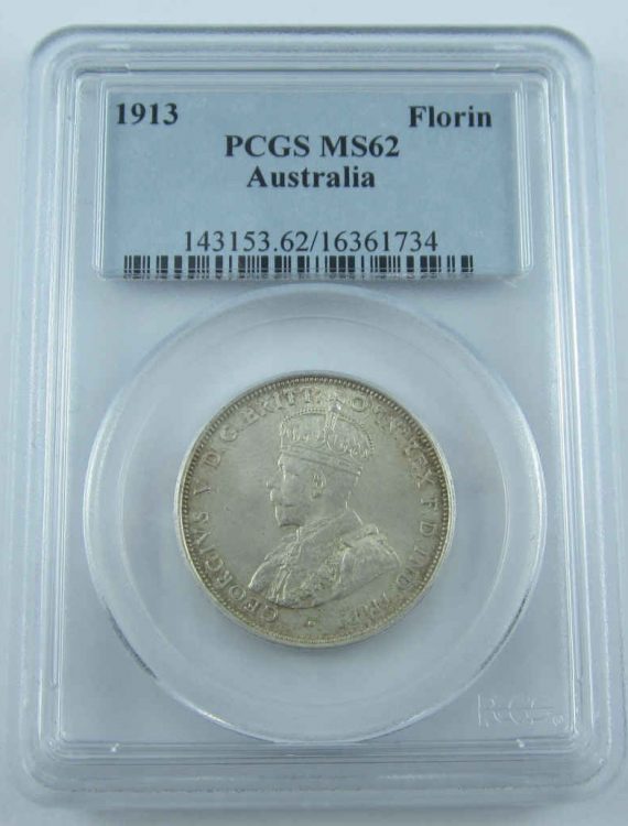 1913 Florin in PCGS MS62.