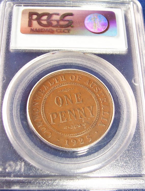 1925 Penny PCGS AU53 - graded about unc
