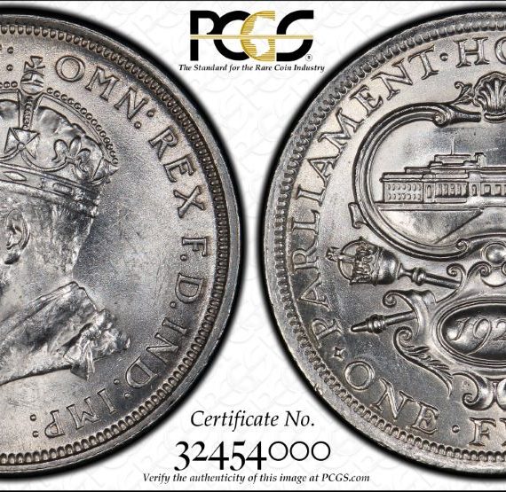 1927 Canberra Florin SUPERB COIN PCGS MS63