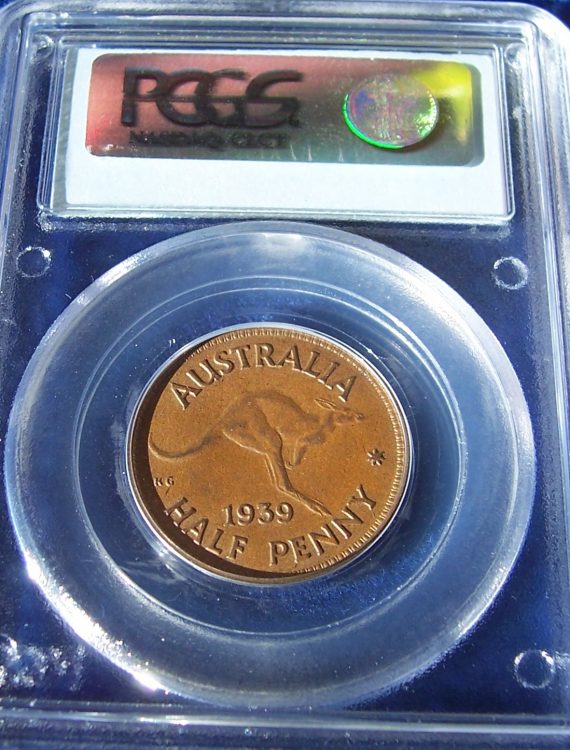 1939 Half Penny PCGS AU58 - KM-41 Roo reverse