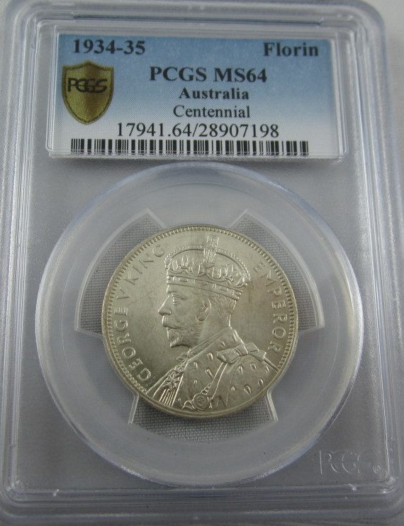 1934/5 Centenary Florin MS64 - outstanding coin