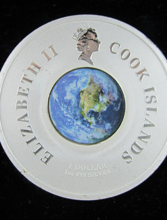 2007 Sputnik 50th Anniversary Cook Island Coloured Silver Proof Coin