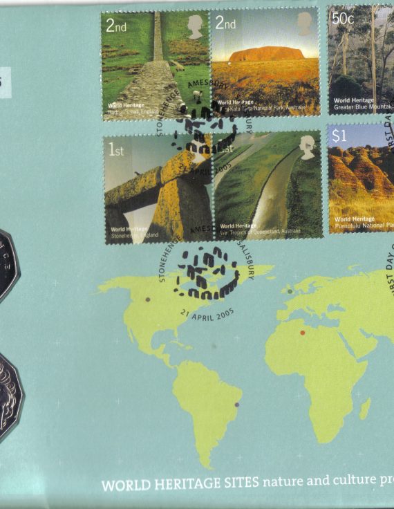 2005 World Heritage Sites PNC with scarce 2005 50 cents