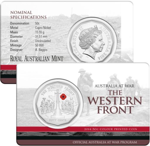 2014-2016 Australia at War 50 cent complete 18 Coin Set in Album - Image 2